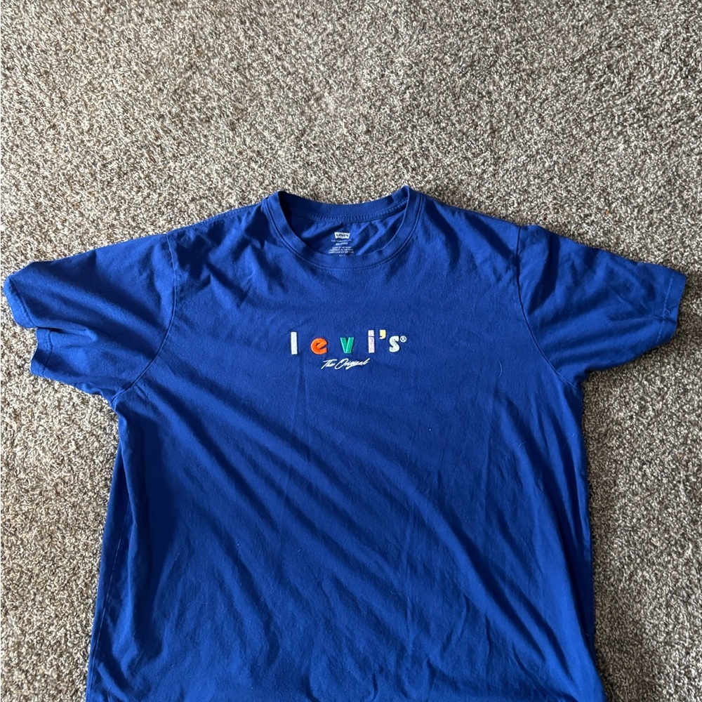 Levi's Royal Blue Tee with Multicolor Logo